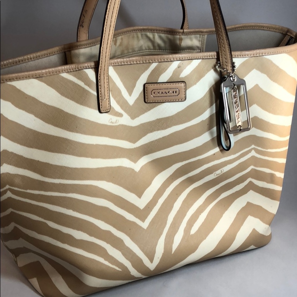Authentic zebra coach bag